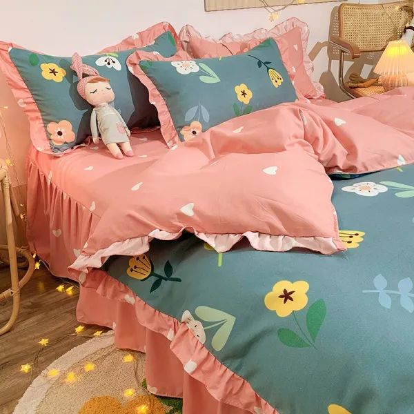 워싱면 4종 소녀마음 공주풍 어린딸기 겨울 가을 시즌 침구 기모 침대시트 알프스프라자축하화환 열다 도처에 정미