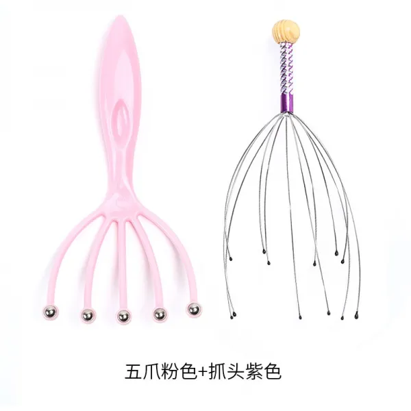 바하마스드림즈 안마기 멀티 대만 항공 두부 빗 두기 골이 다섯 손가락이다 마사지 조과오조 일반핏 보라색 _핑크 대만 항공 기