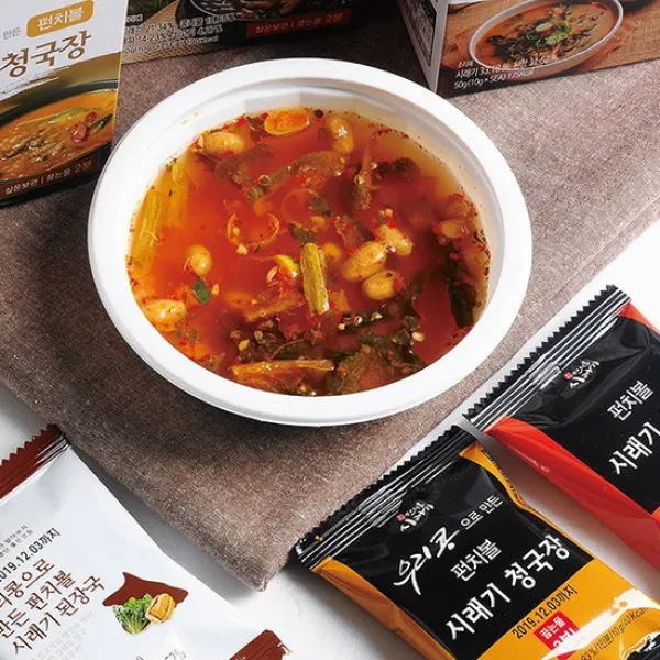 물 붓고 60초면 끝 간편 된장국/육계장/청국장, 01. 시래기 된장국 10g*5봉 1box, 상세설명 참조