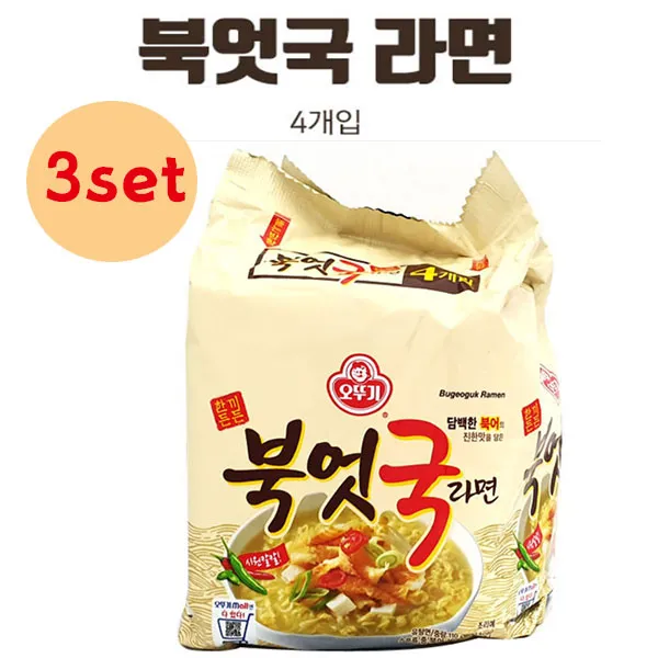오뚜기 북엇국라면 멀티팩(봉지라면4개입) 얼큰한라면 봉지라면 해장라면, 3set
