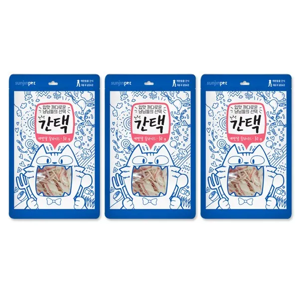 간택 게맛살 슬라이스 고양이간식 건조간식, 3개