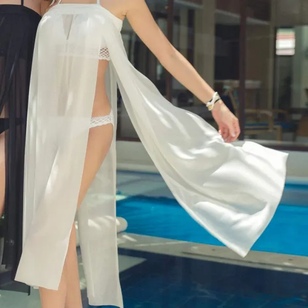 랩스커트 블랙화이트 해변 비키니 코디 수영복 여성코디 면사포 불포함 기니