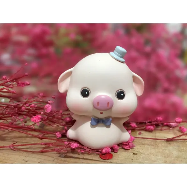 장식인형 귀여운 아이디어 피그 애니멀 테이블장식 방 소품 베이킹 자동차 장식, T05-뜬눈 돼지(한짝)