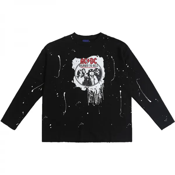 다둥이맘 라운드넥티셔츠라운드 국세 하이스트 트렌드 긴팔맨투맨 드랜드 구제 와이드 루즈핏 라운드티 커플룩 상의 남성