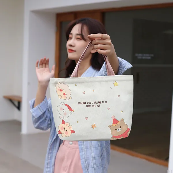 캔버스백 여 도시락가방 오리지널 디자인가방 핸드백 여백, 곰을 내려다보다
