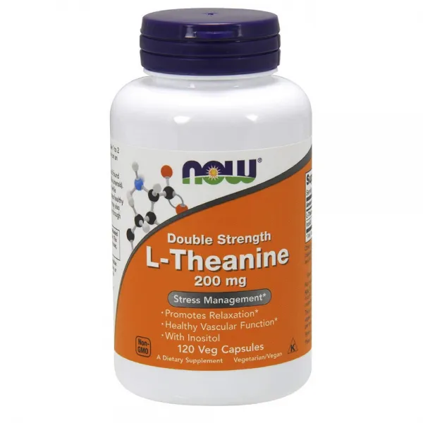 (번들) 나우푸드 테아닌 200mg + 이노시톨 100mg 120 베지캡슐 2통 NOW Foods L-Theanine