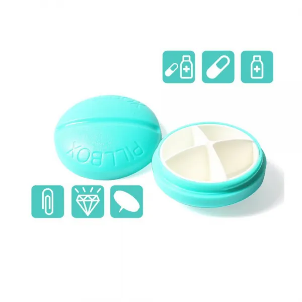 여행용 비상약 4칸 알약케이스 베이지 휴대용약보관함 1개