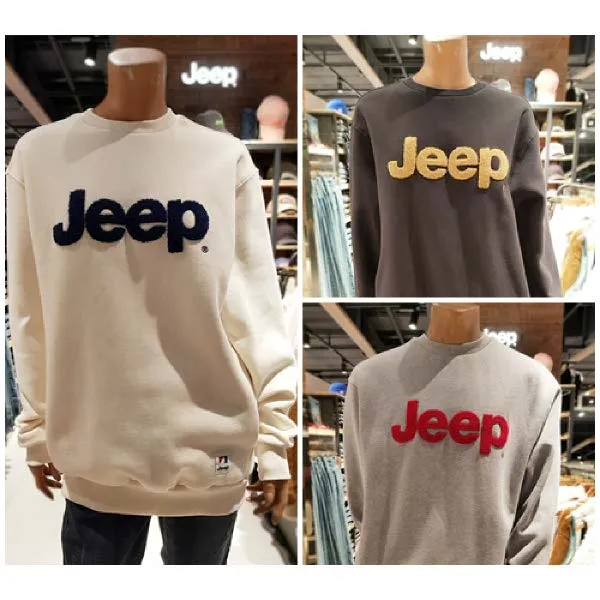 [현대백화점][지프][JEEP] GK4TSU804 소문자 로고 오버핏 기모 맨투맨