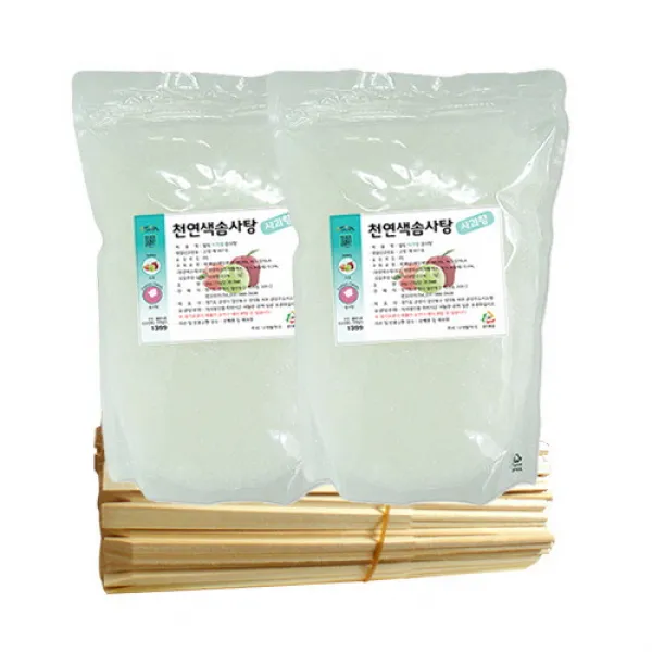 무색소 솜사탕 설탕 원료 재료 스틱(사과향-2kg 약200명분+젓가락200개), 1개