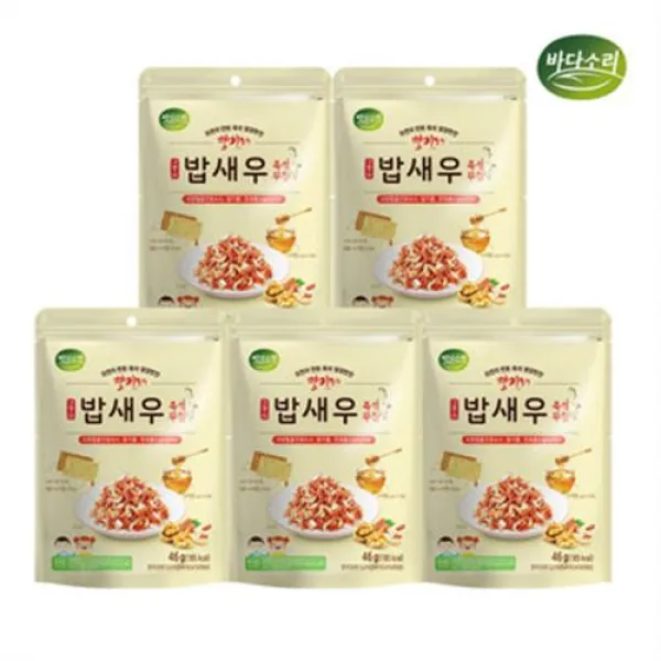 선해수산 바다소리 별미레 즉석반찬 밥새우무침 5봉 즉석에서 바로 무쳐먹는 갓반찬 1분반찬 밑