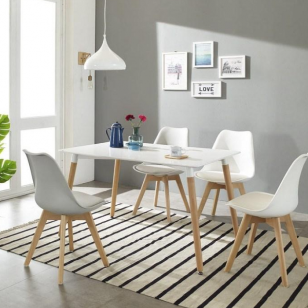 지엠퍼니처 식탁세트 컬렉션 + 2인용 4인용 화이트 원목 테이블 식탁의자 선택 04. 식탁 + 도도의자 2개 I. 스텔라 1200 Wh 사각 화이트 