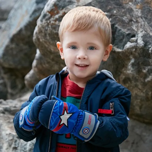 마블 남아스키장갑 어린이방수장갑 유아벙어리장갑 2세~7세 블루