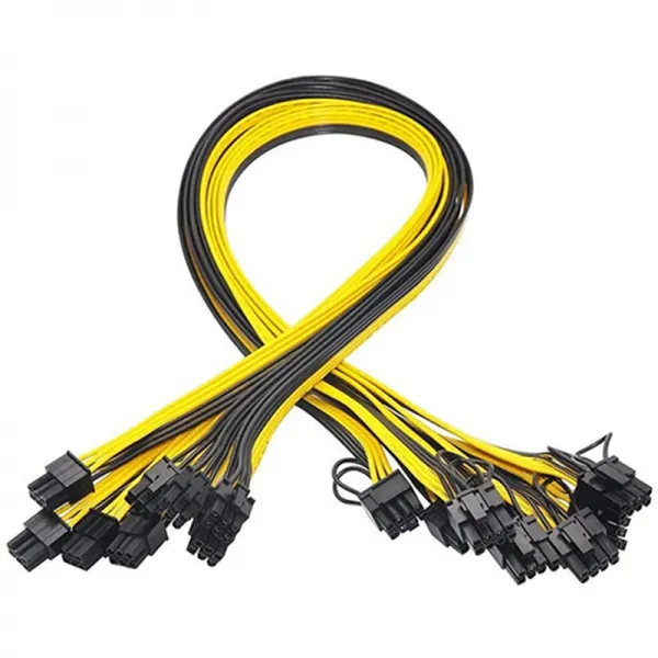 8 핀 (6 + 2) PCI-E (남성에 대한 남성) 이미지 카드 광업 서버 브레이크 아웃 보드를위한 GPU 전원 케이블 50cm 6 PC를 6 핀 PCI-E, 하나, 블랙 & 옐로우