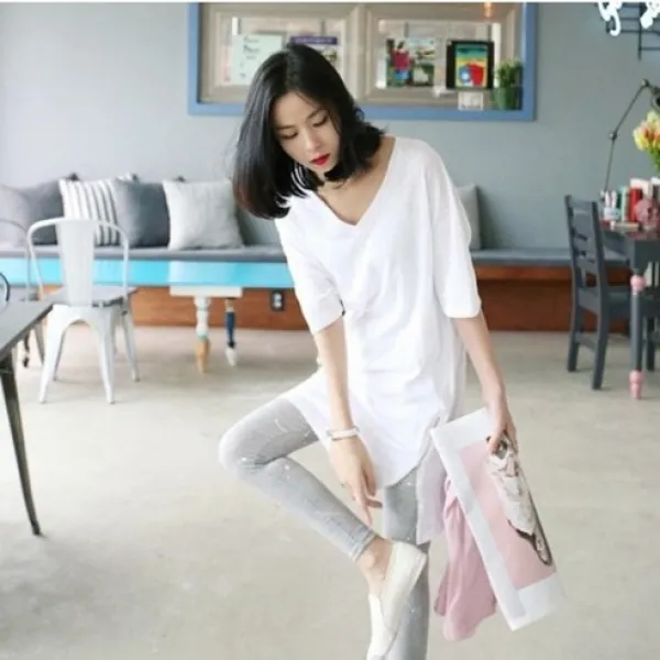 도희날다 022 여성 반팔티셔츠 기본 무지 티셔츠 봄 여름