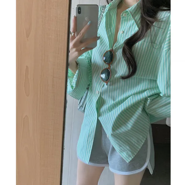 KORELAN 셔츠] 봄에 캐쥬얼하고 게으르게 입기 진지하다!한국판 통근 스타일 여성복