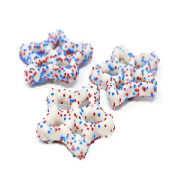 Candy Retailer Patriotic Yogurt Coated Star Pretzels 1 Lb 사탕 소매상 인 애국 요구르트는 별 프레즐 453.6g를 입혔습니다, nullp