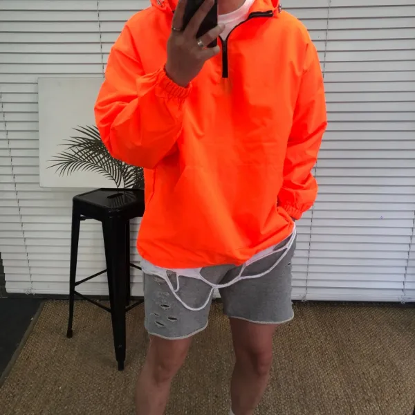 제타 형광 후드 아노락 4 Color 후드티