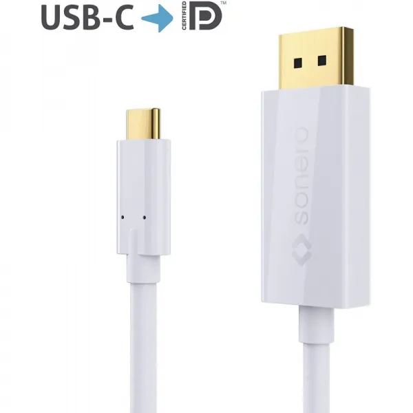 Sonero UCC021-010 USB-C 케이블 디스플레이포트 18Gbps USB 3.1 구식 썬더볼트 3 맥북 프로와 호환, 단일상품, 단일상품