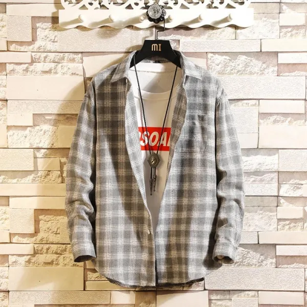 Kirahosi 남친룩 캐주얼 남성 셔츠 20대 30대 남방 긴팔 데일리 코디 385호+덧신증정 Am5nzzr4