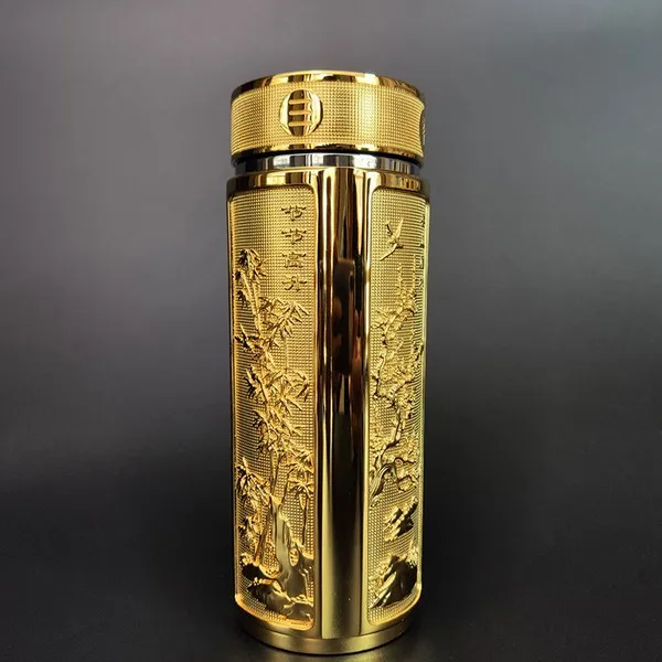 진공텀블러 길상 순은 건강 내피 보온컵 고급 증정연장자 항균 건강지키기 물컵 타이런트 골드 999 실버 도금 라이너 