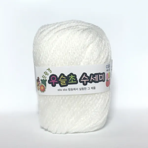(10+1) 우슬초 뜨개질 수세미실 50g, 20.횐색