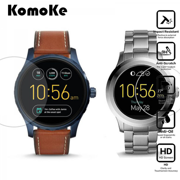 2 개/몫 1 Gorilla Glass + 1 닦아 대 한 Smart Watch 화석 Q 돌아다니다/Control/Venture/정렬 화/Explorist/설립자 Gen 2/3 Protector 강화 Gorilla Glass 단일 Gen 3 Q Explorist