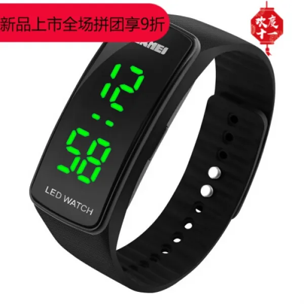 디카롱 플래그십관 망동패턴 패션남표 LED 남녀학생 양성계열표동 커플표 어린이 전자시계 흑색(1032)