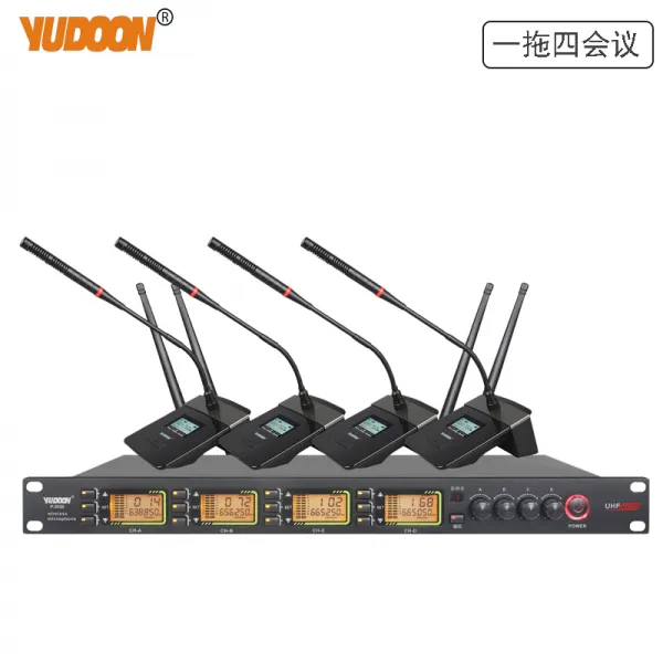 무선마이크 YUDOON P2020무선 회의 마이크 1개로4개 U단과 무대 연기 결혼, T01-네갈래 회의