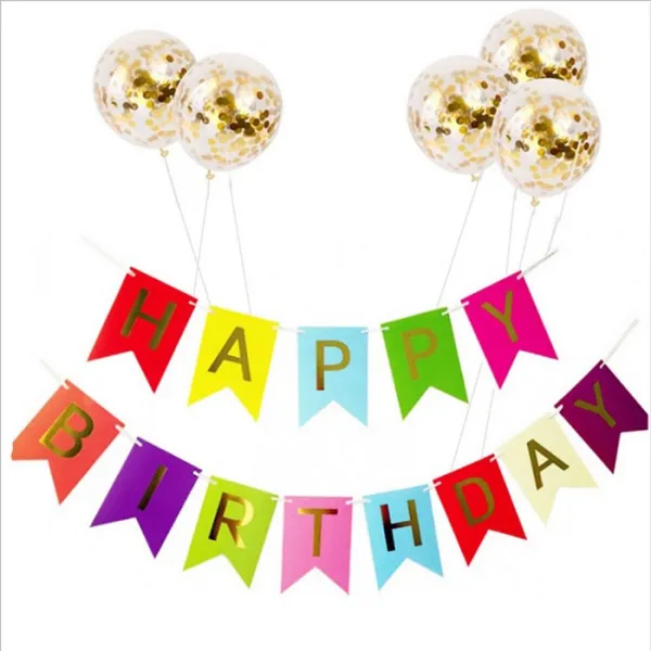 [리은] 생일파티 해피버스데이 가랜드 풍선5개포함, 선택옵션, 무지개／재고량 (29561980)