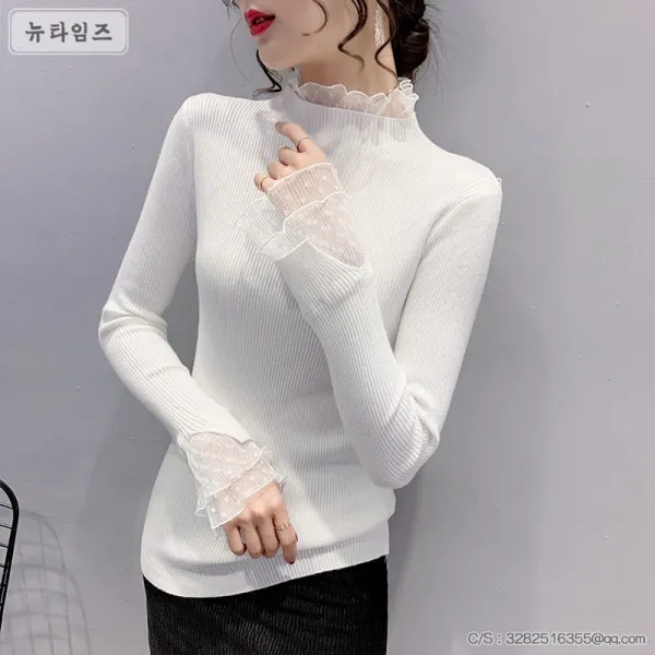 뉴타임즈Jan.13 121번 레이스 이너 여 긴팔 슬림 이너와 가을겨울 대박 패션 반폴라 여 슬림핏걸치다Z