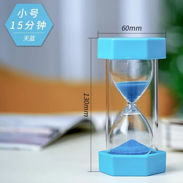 May.11 187번 모래시계 작업 타이머 어린이 낙담방지 30분 학생 자율학습 전용 모래병 아이디어 선물Z, 5_15 분 6 각. - 하늘색. [웃음 모래시계 선물