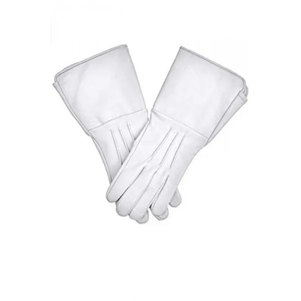 MEN 'S 중세 르네상스 안감 긴 장갑 장갑 (SMALL WHITE)