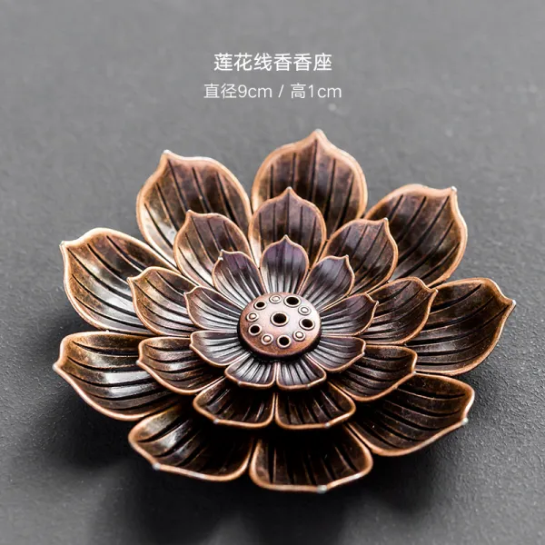 스위트영 합금 향꽂이 산호색잡색 다도 선향 부처님 독창적 가정용 금속 연꽃 향초 홀더 궁푸차 구부품 합금 연꽃 선향향꽂이