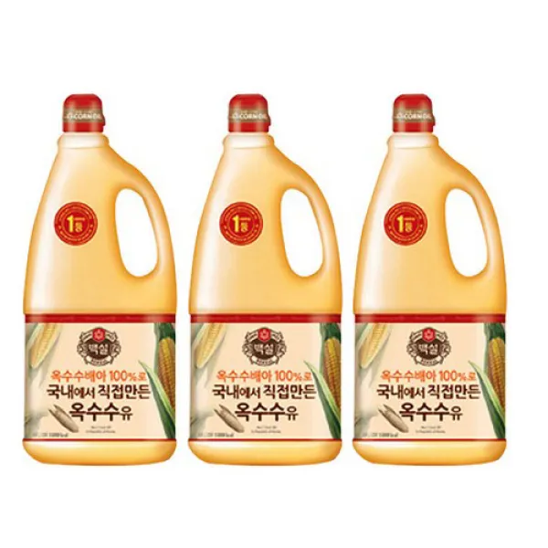 백설 옥수수유, 1.8L, 3개
