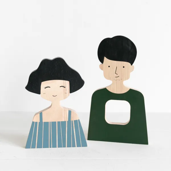 3인구 가죽 장의적 현관 장식소품 목재, 개, 우리둘-EF