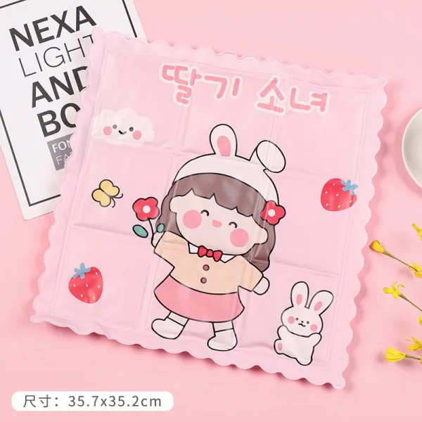 홈톡톡 욕창방석 방귀 여름 스매트 방지 광경 소파패드 얇은 단열 휴대 카홀더 고등학교 생 의자 바닥, 화이트 토끼 여자