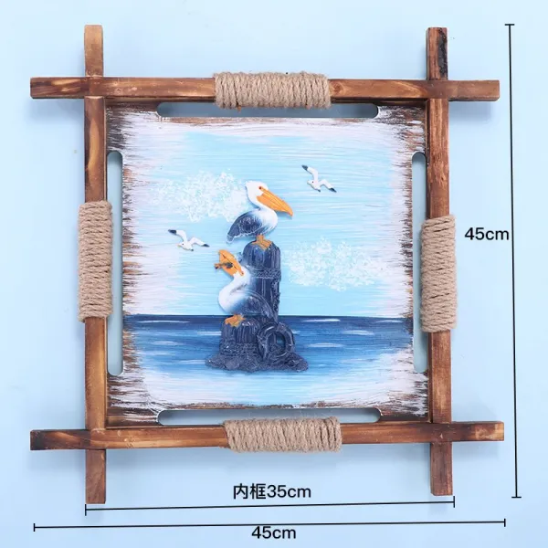 더비주퀸 인테리어그림 지중해 입체 레진 부조 독창적 뒤집게 그림을 걸다 거실 가게 45 *45 바닷새 그림