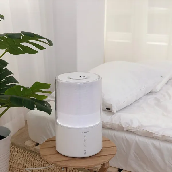 클리니스 리모컨 아로마 LED 무드등 항균 가습기, 화이트