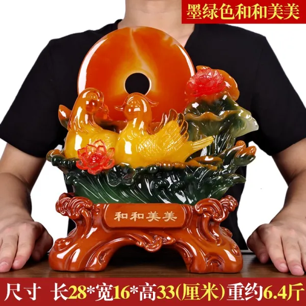 인테리어 풍수 까치 신혼 동창 친구 원앙새 기프트 웨딩 모란꽃 이브버튼 엔틱한디자인 레드 옥 색화 와 유쾌함 （하이 33