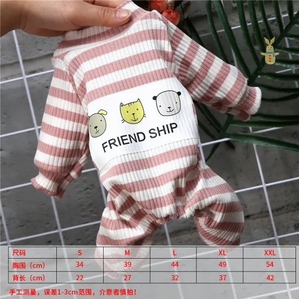 큐트 얇은 어린 영단 네발 인형 떨어지지않는 털 여름 애완동물 펫 봄가을 룩 개 세 마리 잠옷 핑크 （네발 ） L（건의 6 9 근 구체적 참고 사이