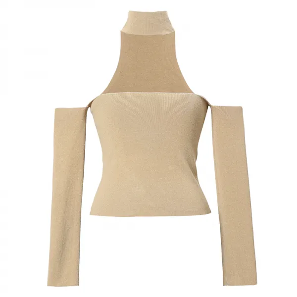 두세 가지 일 노골적으로 한다 러브 레터를 썼다 겨울 짧은니트 여성 풀오버 섹시 오프숄더 어깨트임