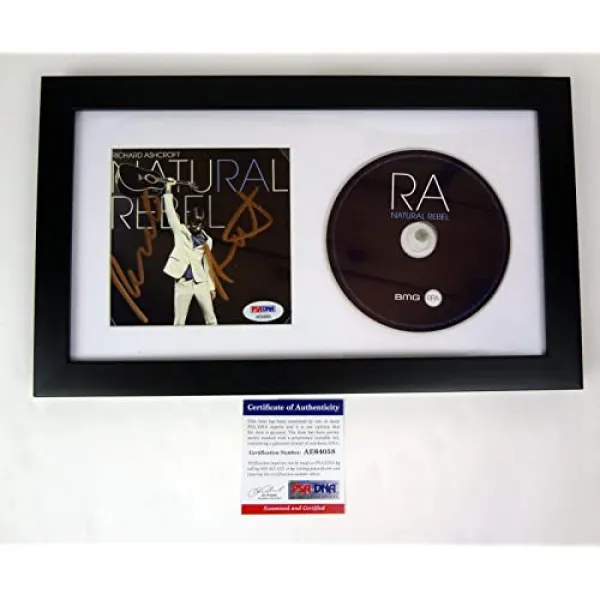 EOM Richard Ashcroft Verve는 자연 자연 반군 CD 액자 PSA DNA COA를 서명했습니다. - E081607KGM6HVD3, 기본