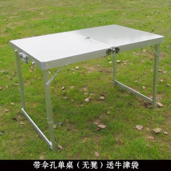 야외테이블 피크닉 심플 테이블아웃 접이식테이블과의자 이동 국다용도 휴대용 가정용 야외 자동차여행 밀크티가게, T01-우산구멍 책상한장(미포함 스툴의자)