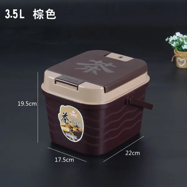 물통 따개 찻잔 담근 차통 찌꺼기 통 배출 차 새는 다도 대나무로 만든 몇 폐차, 트럼펫 세피아 35L외짝 통있음 볼