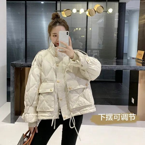 아아 의류 상트페테르부르크 아가일무늬 칸 숏 다운 코트 15스카이 좌우 출하함 독촉장 물 치다