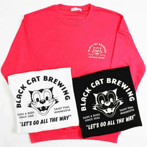 남자 루즈핏 블랙켓 프린팅 커플 맨투맨티 3컬러