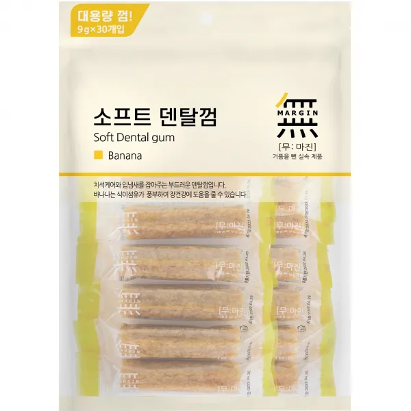 바우와우 무마진 소프트 덴탈껌 바나나 270g 대용량 개별포장 강아지 치석제거