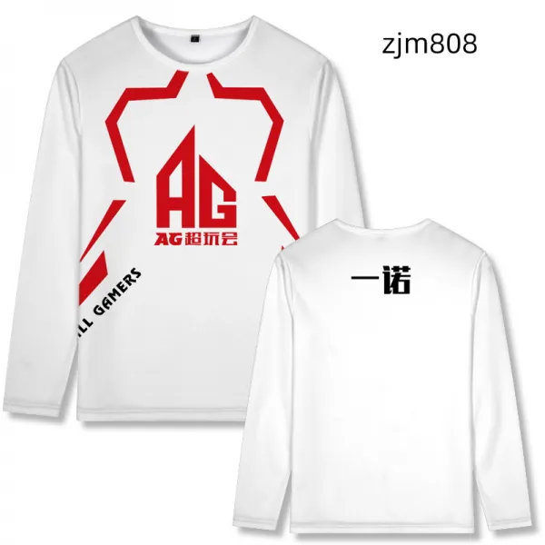 헬쏭 티셔츠 AG슈퍼 게임 회전 팀 유니폼 제왕의우두머리 주변 룽요우 노총각 꿈 눈물 긴 소매 남자 옷