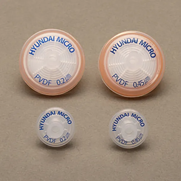 현대마이크로 시린지필터 PVDF 13mm 비멸균 100ea 공경0.2um