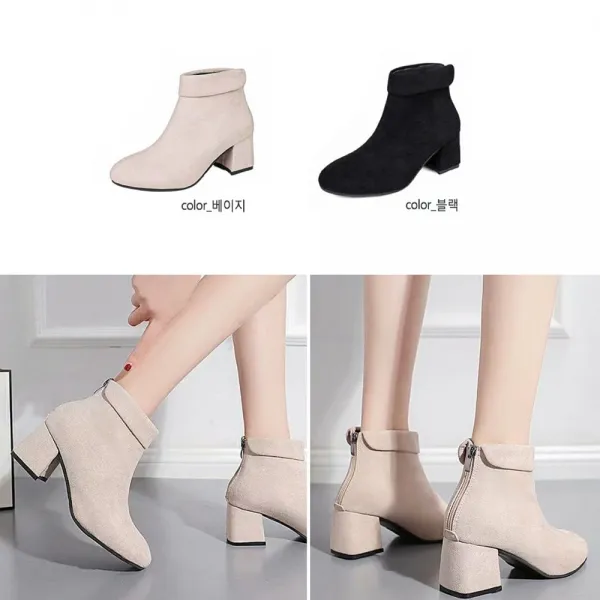 껌정두칼라winter발목beige목구두걸신뒷지퍼형 종류선택 베이지 블랙 이백삼십 이백삼십오 이백사십 이백사십오 이백오십 + 90805낭도